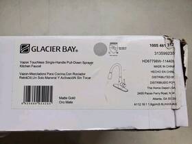 Hd67798w-114405 Glacier Bay Vazon Gold Touchless Pulldown Sprayer Kitchen Faucet