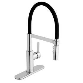 Hd67859-0001 Glacier Bay Statham Single Handle Spring Neck Pull Down Sprayer Kitchen Faucet In Polished