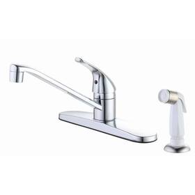 Hd67896w-1101 Glacier Bay Single Handle Standard Kitchen Faucet In Chrome With White Side Sprayer