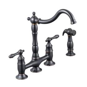 Hd852n-05527h2 Glacier Bay Double-handle Kitchen Faucet With Side Sprayer Mediterranean Bronze