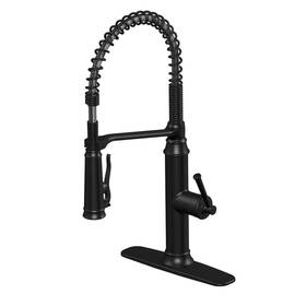 Hdqfp1b4202bl Glacier Bay Linscott Single Handle Coil Spring Neck Pull Down Sprayer Kitchen Faucet In