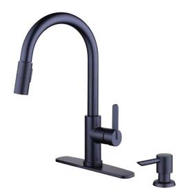 Hd67780-1010h Glacier Bay Kitchen Faucet 1-handle Pull-down Sprayer Soap Dispenser Matte Black