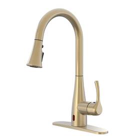 Rf416034 Glacier Bay Marcie Single-handle Integrated Pull Down Touchless Kitchen Faucet In Matte Gold
