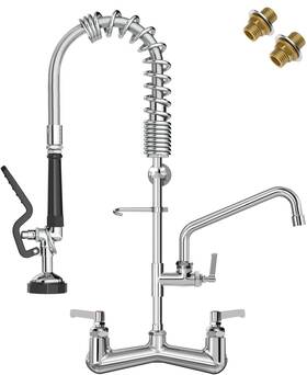 Gosifaca-01 Gosifaca 774144726439 25 Inch Height Commercial Faucet With Sprayer 8 Chrome