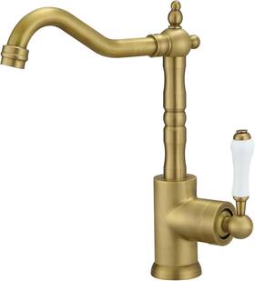 G-4067-anti-0 Greenspring Antique Brass Kitchen Sink Faucet Single Handle 36