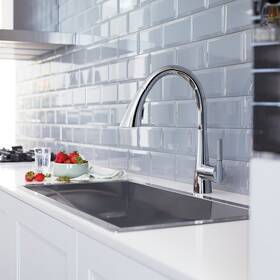 Grohe 037873985608 32 298 3 Zedra 1.75 Gpm Single Hole Pull Down Kitchen Faucet Silver