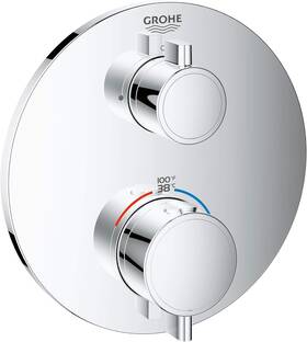 24133000 Grohe Grohtherm 2-handle Thermostatic Trim Starlight Chrome
