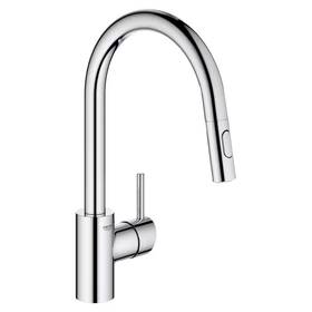 Grohe 313098346395 Concetto Single-handle Pull-out Sprayer Kitchen Faucet 1.75 Gpm In Starlight Chr