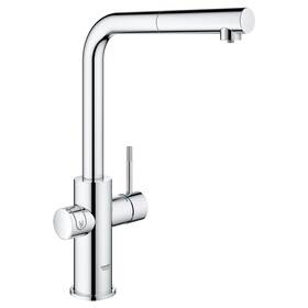 31608002 Grohe 31 608 2 Blue 1.75 Gpm 1 Hole Pull Out Kitchen Faucet For - Chrome