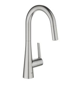32226dc3 Grohe 32 226 3 Zedra 1.75 Gpm 1 Hole Pull Down Kitchen Faucet - Silver