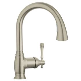 33870en1 Grohe Bridgeford Dual Spray Pull-down Kitchen Faucet In Brushed Nickel