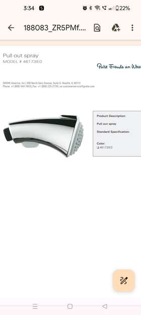 46173ie0 Grohe Pull-out Spray In Chrome