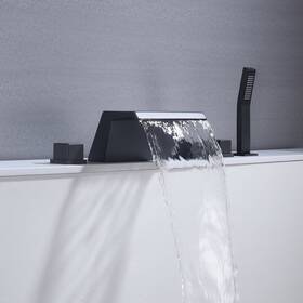 13ft6 Grolta 606795604029 Waterfall Tub Filler Bathtub Faucet Matte Black 5-hole 9ft6 Inch X