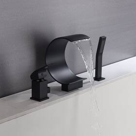 9ft6 Grolta 606795604050 Matte Black Bathtub Faucet Waterfall Mixer With Hand 7ft6 Inch X