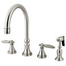 Gs2798glbs Kingston Brass Gourmetier Two Handle Kitchen Faucet Satin 663370142321