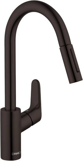 04505670 Hansgrohe Focus Black High Arc Kitchen Faucet Matte Mag Spray Hd
