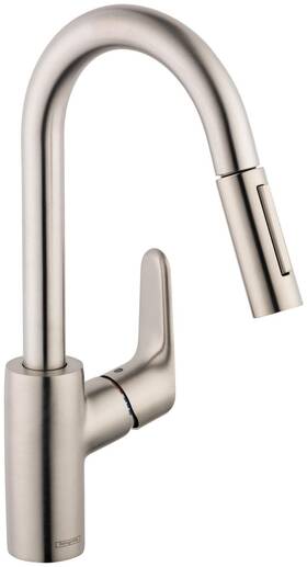 04506801 Hansgrohe 04506 Focus 1.75 Gpm Pull-down Prep Kitchen Faucet - Silver