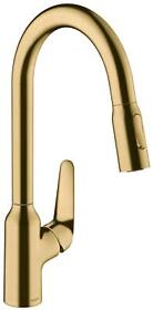 71800251 Hansgrohe 71800 Focus N 1.75 Gpm Pull-down Kitchen Faucet High Arc Brushed Gold