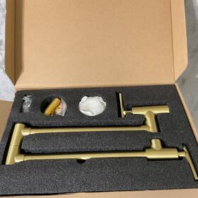 A206 Havin Brushed Gold Double Joints Arm Wall Mount Pot Filler Kitchen Faucet
