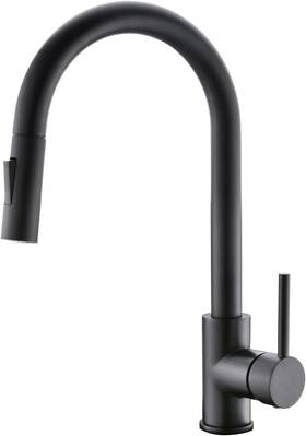 Hv501b Havin Black Kitchen Faucet With Pull Down Sprayer High Arc Stainless Steel