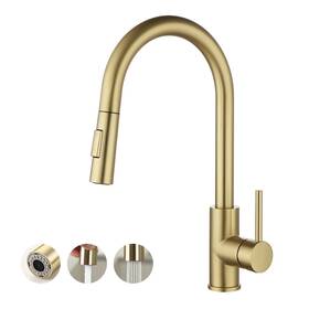 Hv501g Havin Gold Kitchen Faucet With Pull Down Sprayer High Arc Stainless Steel Material