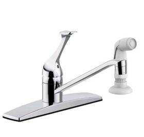 158067 Hd Supply Single Handle Kitchen Faucet With Side Spray And Deckplate - Chrome 1.8gpm