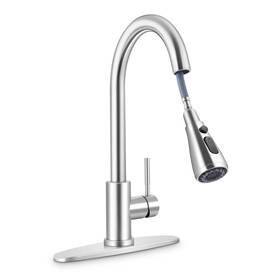 B0bnkfh5nc Herogo Kitchen Sink Faucet For 1 Hole Or 3 Brushed Nickel Stainless Steel