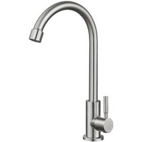 Heyalan 759838336637 Brushed Nickel Kitchen Faucet Cold Water Only 1 Hole Single Handle 360 Degree