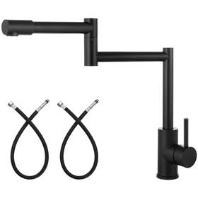 Heyalan 781454645152 Pot Filler Faucet Deck Mount Kitchen Sink Single Handle Double Joints