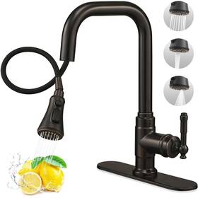 Jl-ksf01-orb Heymytap 3 Modes Oil Rubbed Bronze Kitchen Faucet With Pull Down Sprayer 360 Degree S