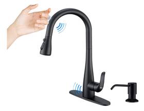 H803c Hghgk Touch On Kitchen Faucet With Soap Dispenser And Pull Down Sprayer - Matte Black