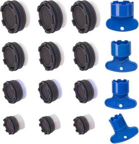 Hgjst 712510612900 Generic 12 Pcs Faucet Aerator With 4 Wrench Tool Abs Material Polished Fin