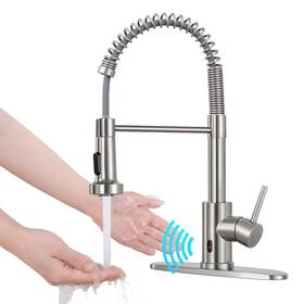 Hgn-cflt-2011n-touchless-dp Hgn Touchless Kitchen Faucet With Pull Down Sprayer Motion Spring Sink Faucets W