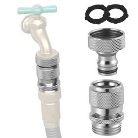 100-15.normal34fm-3450-c Hibbent Garden Hose Quick Connector - Solid Brass 3/4 Inch Ght Thread Fitting Ada