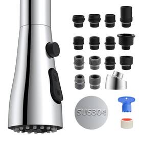 Capd786-metal-c Hibbent Metal Pull Down Spray Head For Kitchen Faucet Sink Noz