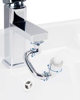Hibbent Fa-extend-1080f-c 1080 Swivel Faucet Extender Metal Rotatable Sink Aerator With