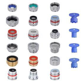 Faus-a15-c Hibbent 18 Pieces Faucet Adapter Kit Brass Aerator Set For Tap With R