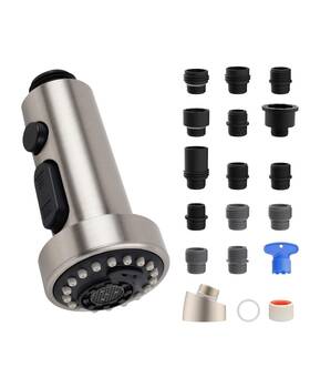 Pd75431spray3-step-b Hibbent Pull Down Kitchen Faucet Head Replacement 3 Function Brushed Nickel