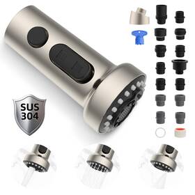 Pd75433sus-spray3-step-bnp Hibbent Stainless Steels Pull Down Kitchen Faucet Head Replacement 3 Function Sink F