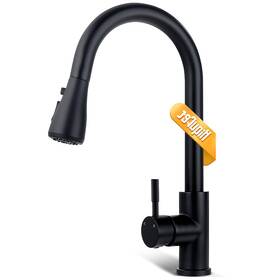 Hq618-01-05mb Hiqufet Black Pull Down Kitchen Faucet Single Handle Stainless Steel Matte