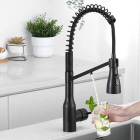 Hoanmpy 791126776077 3 In 1 Kitchen Faucets With Water Filter Spout - Black 3-way Drinking F