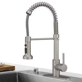 0019 Hoimpro 742939449931 Brass Spring Kitchen Faucet With Pull Down Sprayer Cover Plate Rv