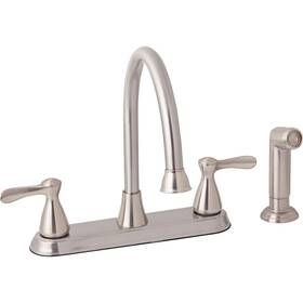 F8fa0061np-jpa9 Home Impressions 2-handle Traditional Lever Kitchen Faucet Side Spray Brushed