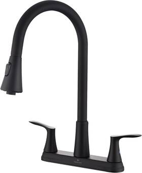 U0903 Homelody 2 Handles Kitchen Faucet With Pull Down Sprayer For 3 Hole Sink 8 Inch 360 Rot