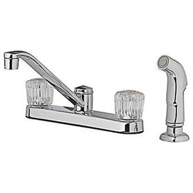 242105 Homepointe 052088092804 Kitchen Faucet With Side Spray 2 Acrylic Handles Chrome -