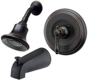 239948 Homepointe Tub And Shower Faucet Single Metal Lever Handle Vintage Brushed Bronze Finish - 23