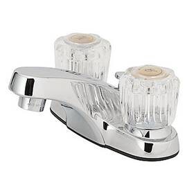 242436 Homepointe 4 Pack Lavatory Faucet With Pop-up 2 Acrylic Handles Chrome