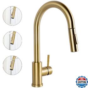 B0dynnxq6h Hotis Home Gold Kitchen Faucet Pull Down Sprayer High Arc Stainless Steel Sink