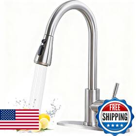 B0fgd7f999 Hotis Home Kitchen Faucet With Pull Down Sprayer Brushed Nickel Stainless Steel High