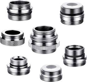 Hotop 445012449431 7 Pieces Faucet Adapter Kit Kitchen Sink Brass Aerator Male/female